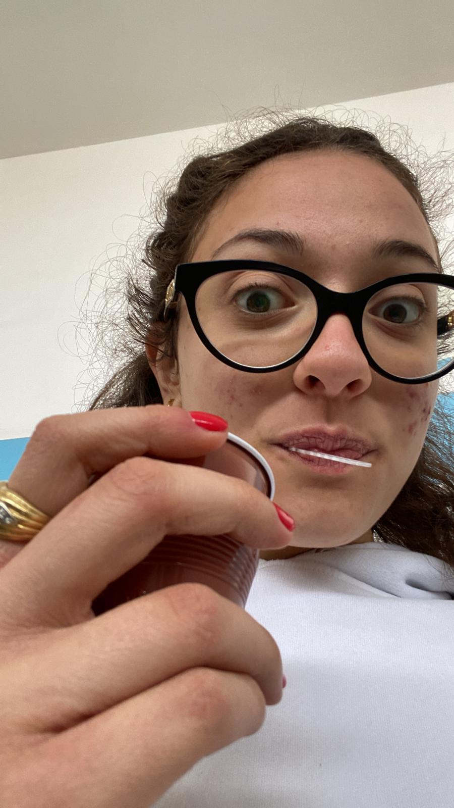 Matilde Perna durante una lunga pausa bagno.